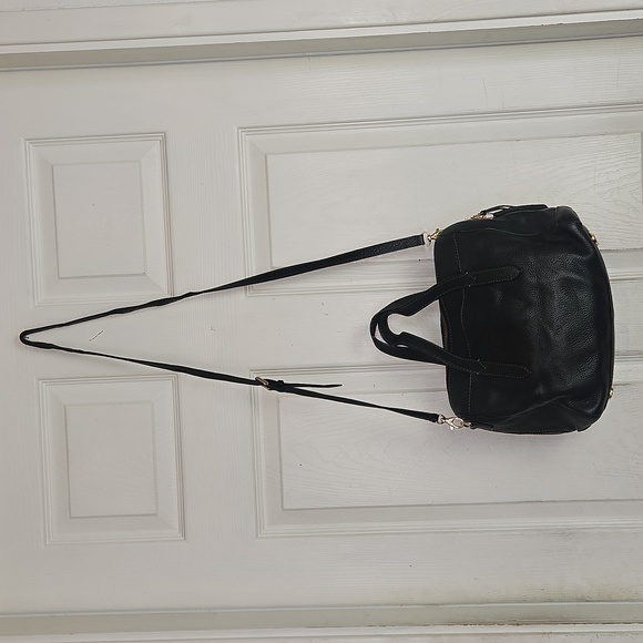 Fossil Black Crossbody Bag Satchel Pebbled Leather - Picture 10 of 16